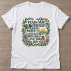 White Wellness Grows T-shirt — growth mindset design, for women building a habit