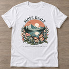 White Mountain Bloom T-shirt — floral strength design, for women who train