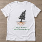 White Quietly Unbreakable T-shirt — rest and recovery design, for women who train