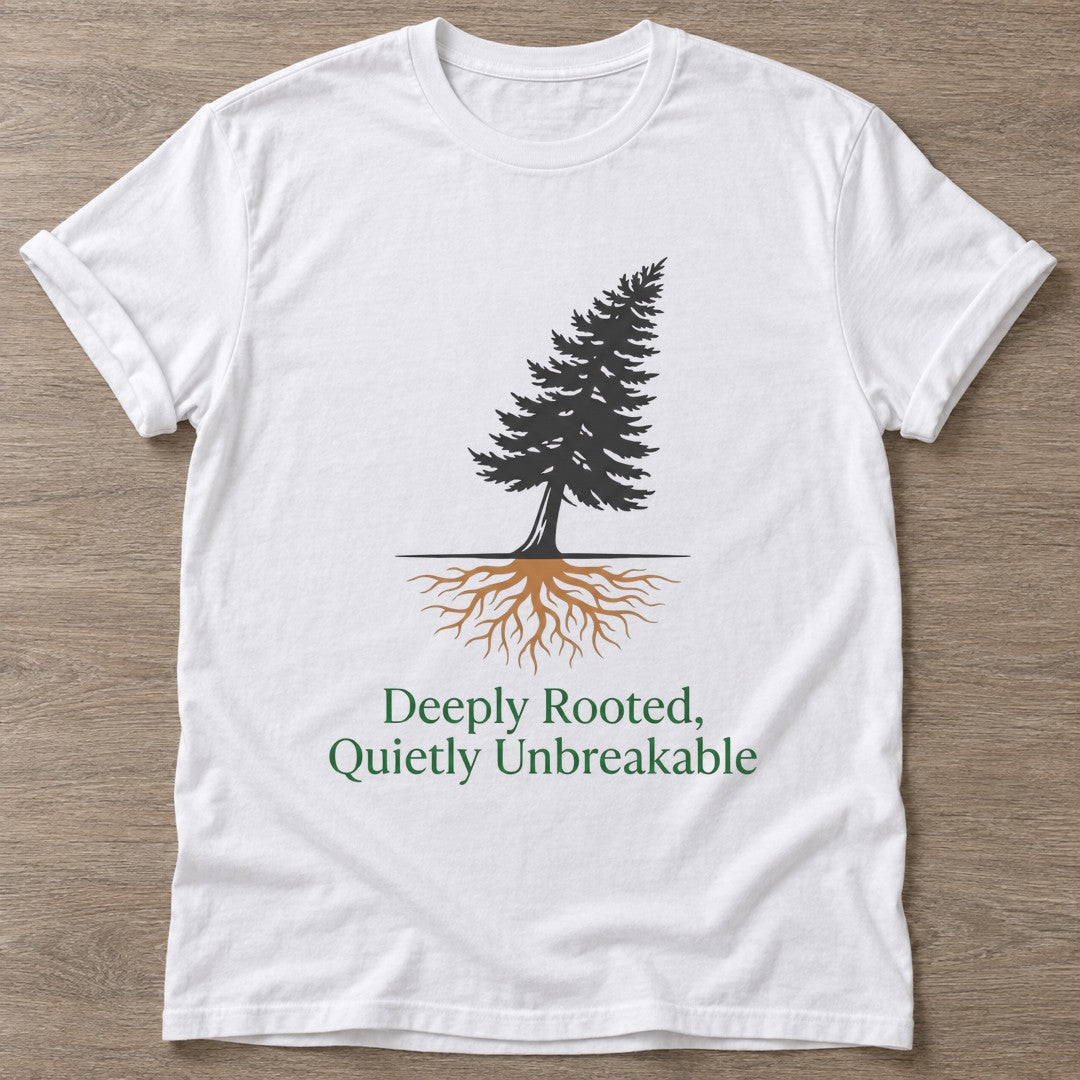 White Quietly Unbreakable T-shirt — rest and recovery design, for women who train