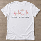 White Nervous Gains T-shirt — funny gym slogan, for women who train and laugh about it