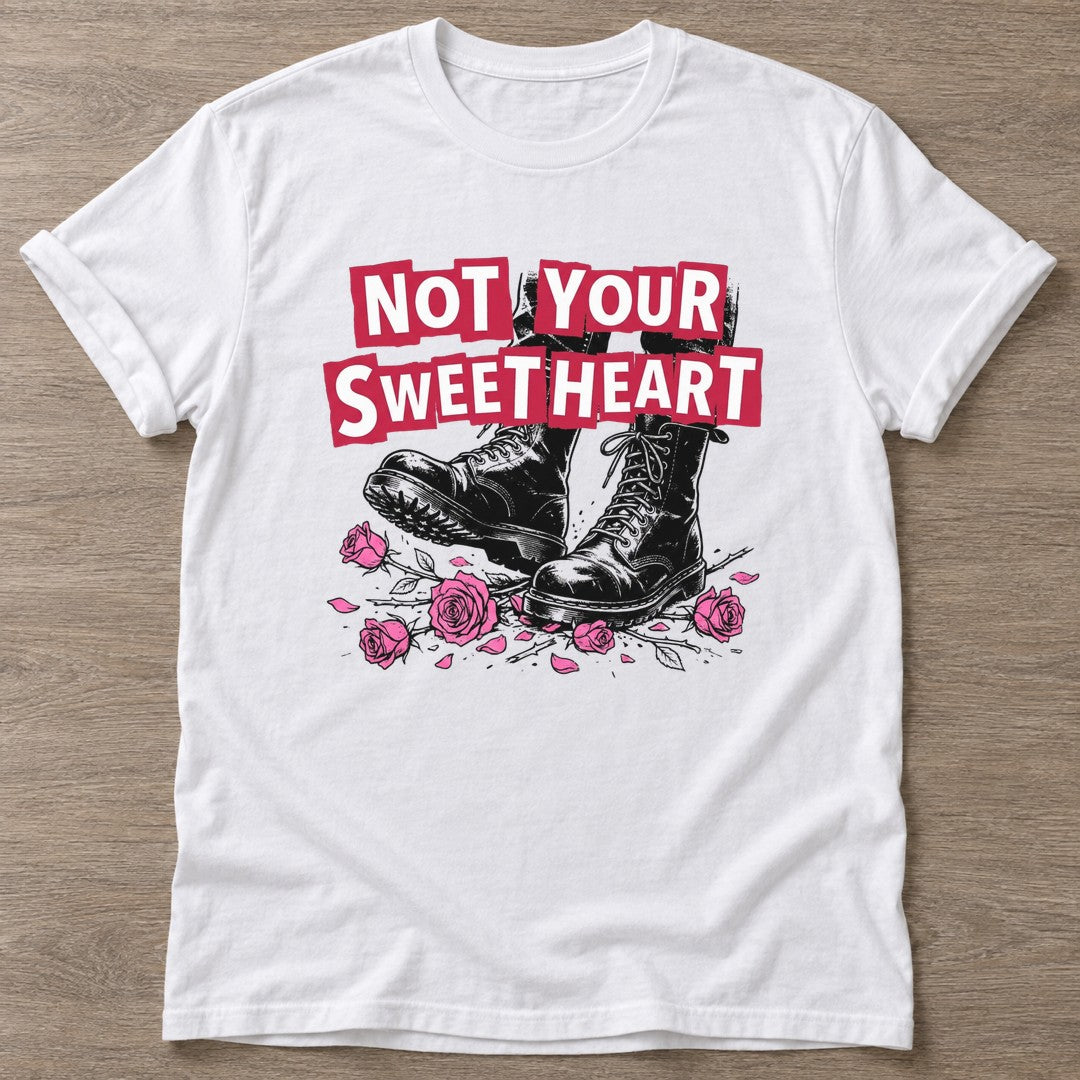 White Roses And Boots T-shirt — floral strength design, for women who train