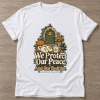 White Peace And Bedtime T-shirt — rest and recovery design, for women who train