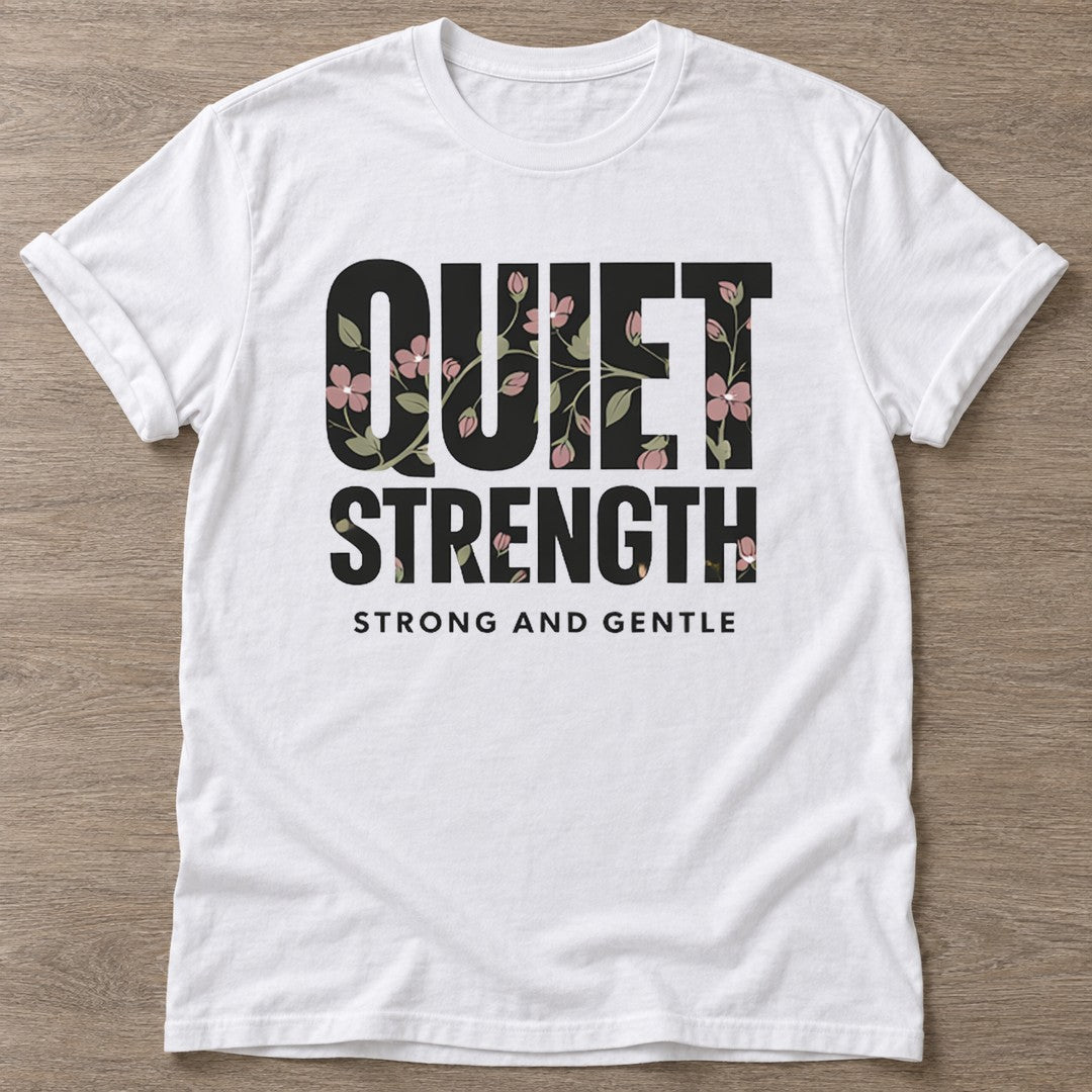 White Gentle Force T-shirt — rest and recovery design, for women who train