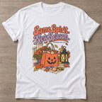 White Autumn Harvest T-shirt — motivational slogan design, for women who train