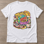 White Run The World T-shirt — running design, for women who run