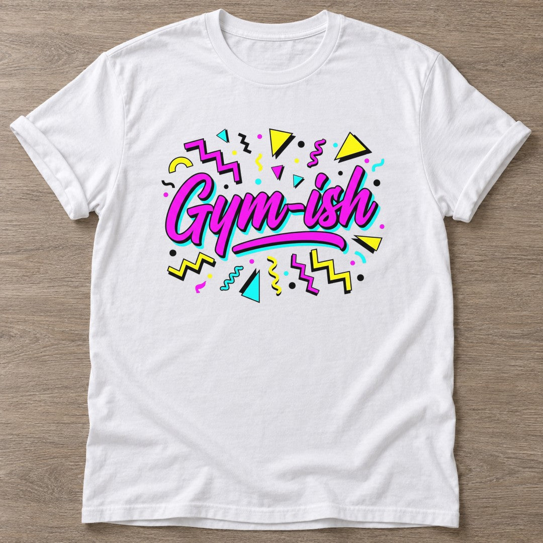 White Sweat Chaos T-shirt — funny gym slogan, for women who train and laugh about it