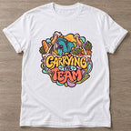 White Carrying The Team T-shirt — funny gym slogan, for women who train and laugh about it
