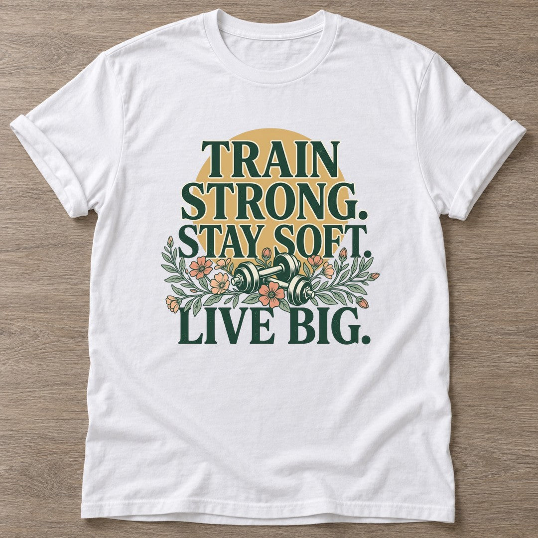 White Strong And Soft T-shirt — rest and recovery design, for women who train