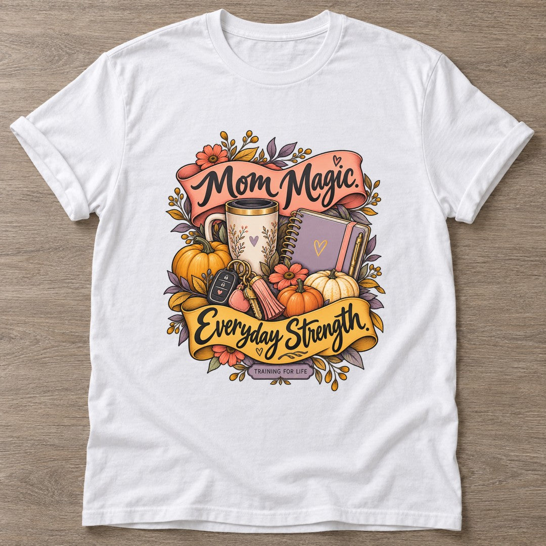 White Everyday Strength T-shirt — longevity training design, for women over 40